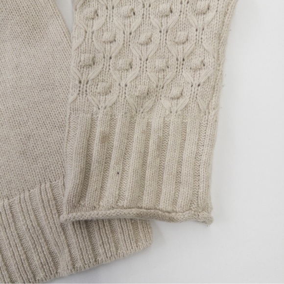 Alashan Merino Wool Cable Knit Fringe Sweater Cream Size Small - Picture 4 of 13